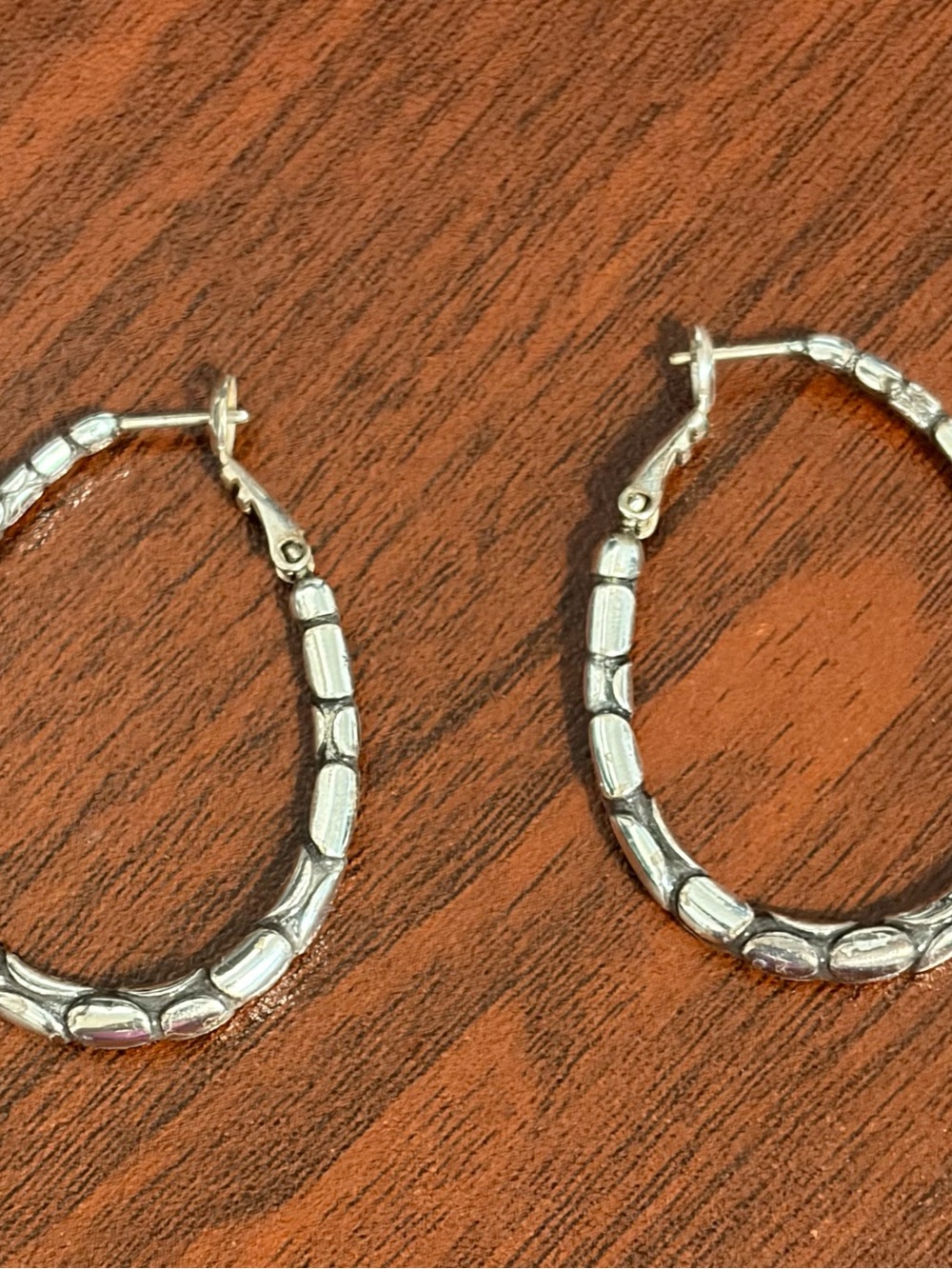 Brighton Silver Plated Textured Hoop Earrings